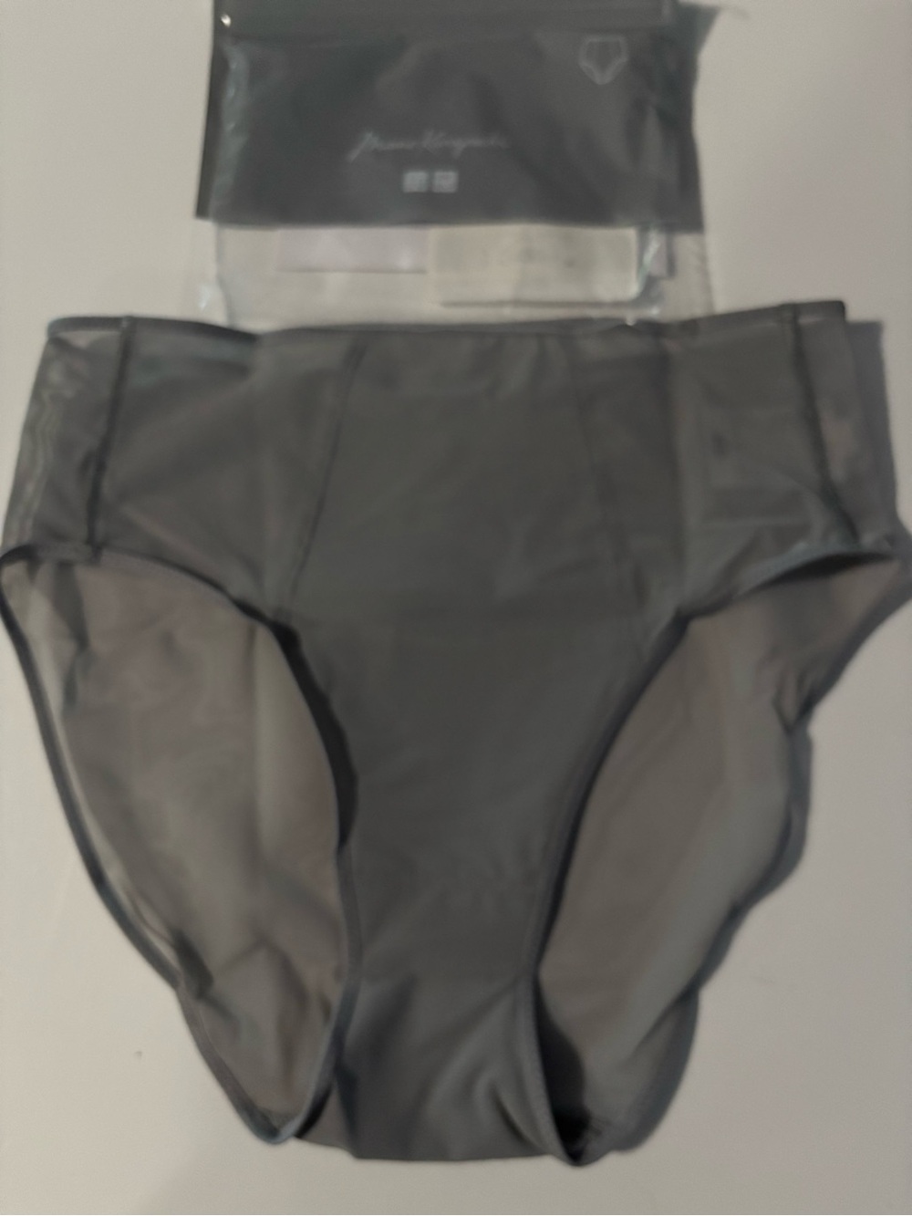 NWT Mame Kurogouchi Uniqlo Mesh High Rise Briefs in Grey XS